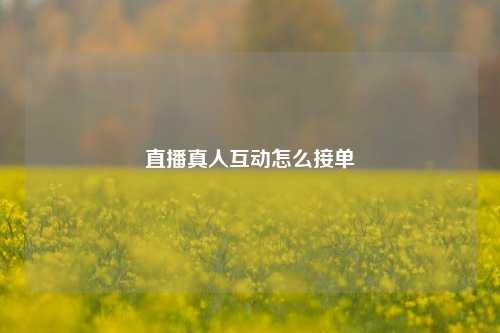 直播真人互动怎么接单  第1张